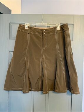 Women's Athleta Brown A-Line Stitch-Detail Skort